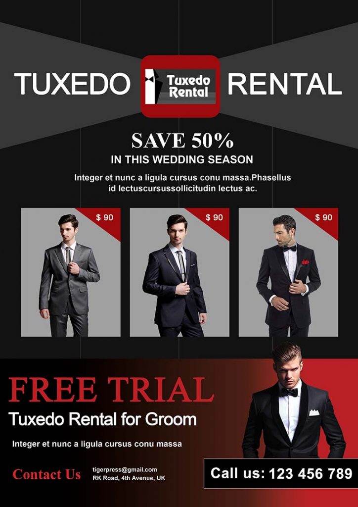 Tuxedo Rental Business Flyers