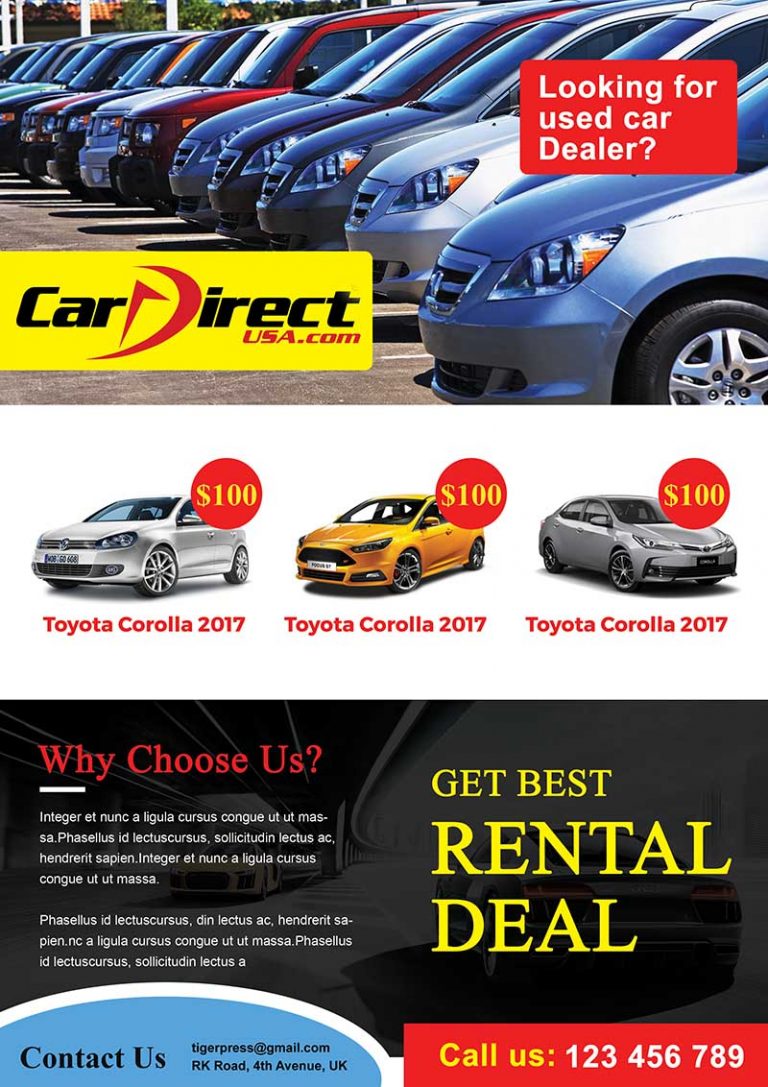 Used Car Dealers Business Flyers